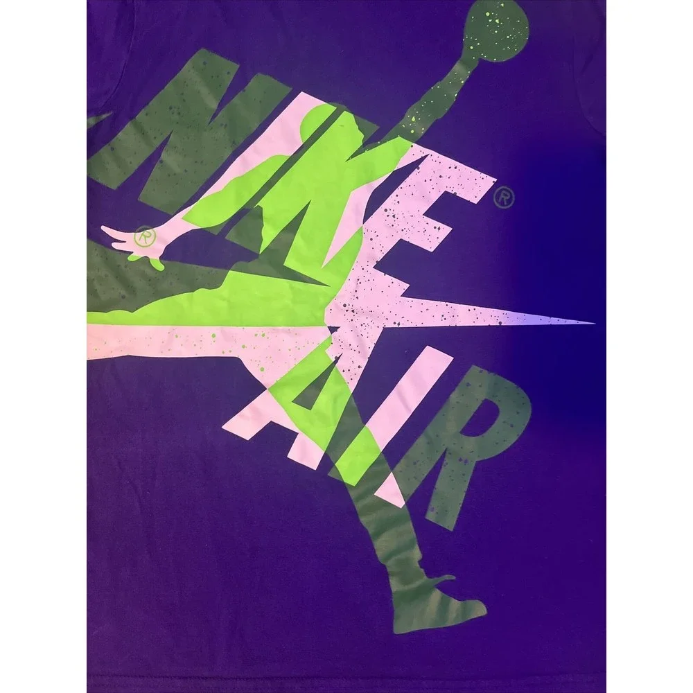 Nike & Jodan Air Purple T-Shirt Size Kids L - Picture 2 of 3